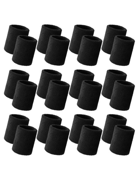 Muñequera de Sudor Bememo 24 Pcs Unisex Absorbentes Elásticas