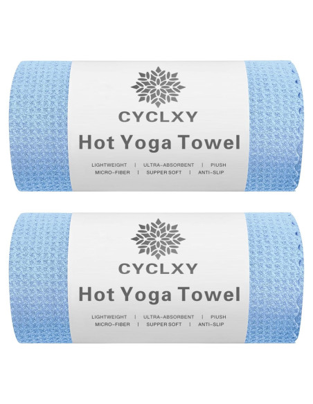 Paquete de 2 Toallas de Yoga Caliente CYCLXY Antideslizantes