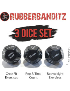Dados de Ejercicio Rubberbanditz - Set de 3 para Fitness 2