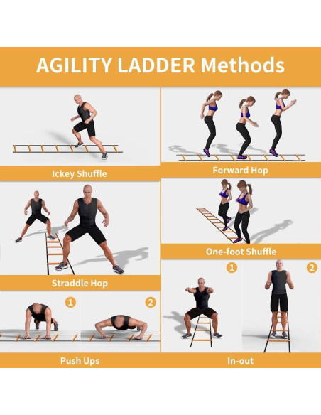 Escalera de Agilidad Ruibo 6 Metros 12 Peldaños Ajustables