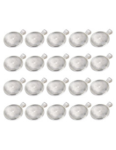 Juego de 40 Bandejas de Colgante Redondas Miraclekoo 25mm