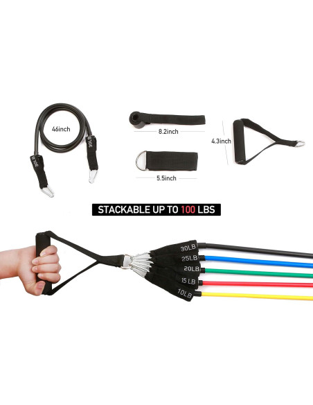 Conjunto de Bandas de Resistencia FLEXI MUSCLES 100 LBS