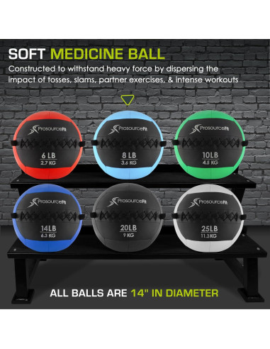 Pelota de Medicina Suave ProsourceFit 3.63 kg 35.56 cm