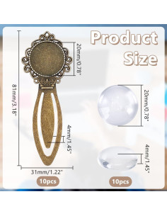 10 Marcadores de Cabochón HOBBIESAY Bronce Antiguo DIY 2