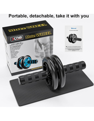 Rodillo Abdominal Bnlei Doble Rueda con Almohadilla