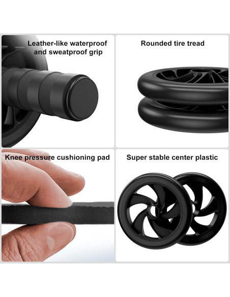 Rodillo Abdominal Bnlei Doble Rueda con Almohadilla