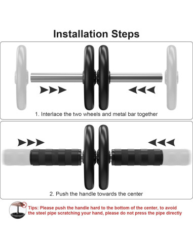 Rodillo Abdominal Bnlei Doble Rueda con Almohadilla