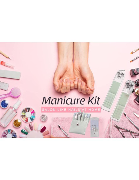 Juego de Manicura Profesional AFLICT 7 Piezas Acero Inoxidable