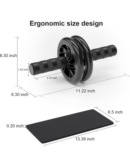 Rodillo Abdominal Bnlei Doble Rueda con Almohadilla