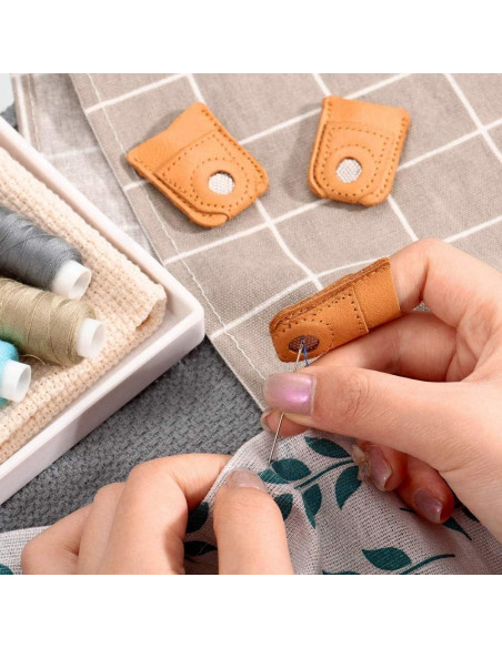 Protectores de Dedos de Cuero Pimoys - 4 Piezas para Costura