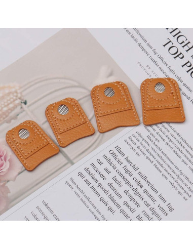 Protectores de Dedos de Cuero Pimoys - 4 Piezas para Costura