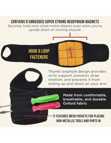 Banda de Muñeca Magnética Dura-Gold con 9 Imanes - Soporte