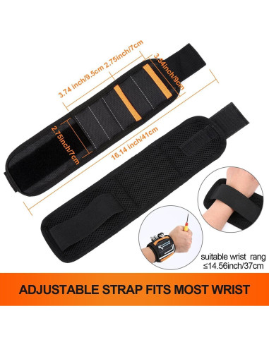 Pulsera Magnética JIANYI con 15 Imánes Fuertes - Ajustable