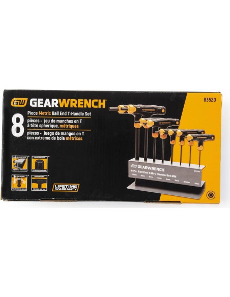 Juego de Llaves Hexagonales T GEARWRENCH 8 Piezas Métricas