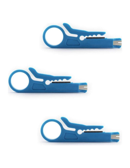 Maxmoral 3-Pack Mini Desforrador de Cables UTP STP RJ45 Azul