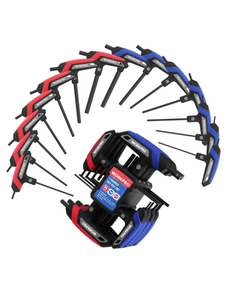 Juego de Llaves Allen en T WORKPRO 14 Piezas Métricas y SAE