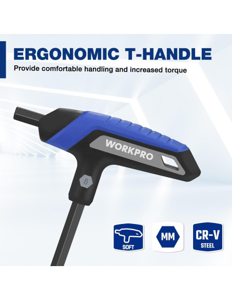 Juego de Llaves Allen en T WORKPRO 14 Piezas Métricas y SAE