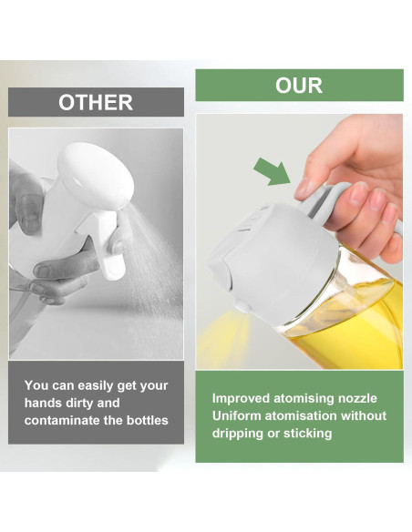 Rociador de Aceite de Vidrio YUNYDSM 470ml 2Pcs Blanco