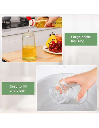 Rociador de Aceite de Vidrio YUNYDSM 470ml 2Pcs Blanco