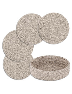 Trivetes de Algodón Natural Dakartoon 4 Pcs Resistentes al Calor