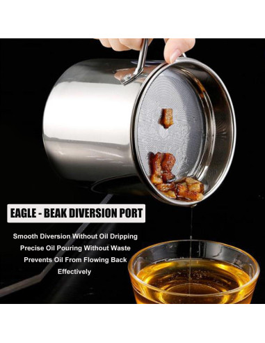 Contenedor de Grasa de Tocino Ralleyfun 1.3L Acero Inoxidable