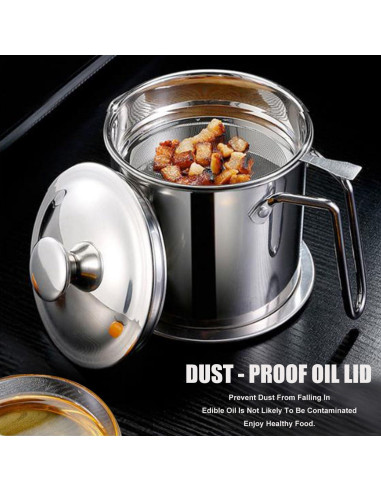 Contenedor de Grasa de Tocino Ralleyfun 1.3L Acero Inoxidable