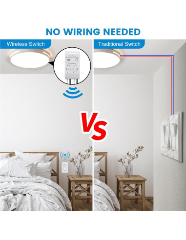 Kit Interruptor Inalámbrico Ortis 91.44m Sin Cableado