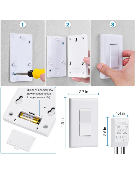 Kit Interruptor Inalámbrico Ortis 91.44m Sin Cableado