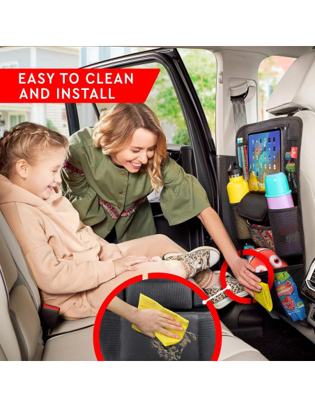 Organizador de Asiento de Coche Helteko Negro, Soporte para Tableta 30 cm