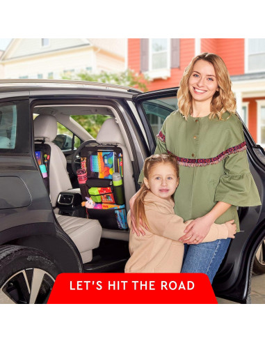 Organizador de Asiento de Coche Helteko Negro, Soporte para Tableta 30 cm