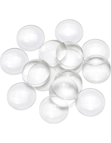 Cabochones de Vidrio Craftdady 50Pcs 35mm Transparente Claro