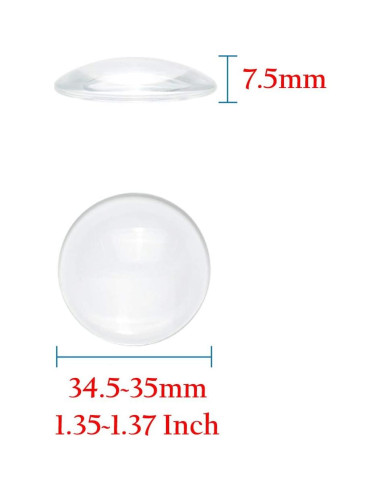 Cabochones de Vidrio Craftdady 50Pcs 35mm Transparente Claro