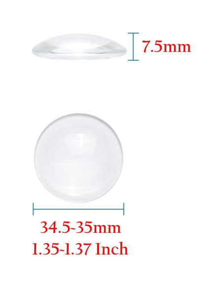 Cabochones de Vidrio Craftdady 50Pcs 35mm Transparente Claro