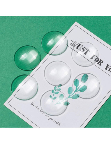 Cabochones de Vidrio Craftdady 50Pcs 35mm Transparente Claro