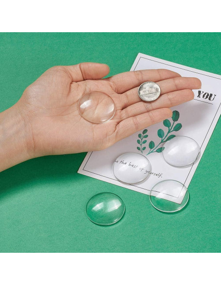 Cabochones de Vidrio Craftdady 50Pcs 35mm Transparente Claro