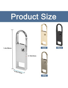 Tiradores de Cremallera BagHeiyy 8 Pcs Metal Gancho 36mm 30mm 2