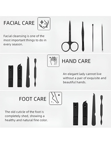 Set de Manicura Profesional 10 Piezas Moreplus con Estuche