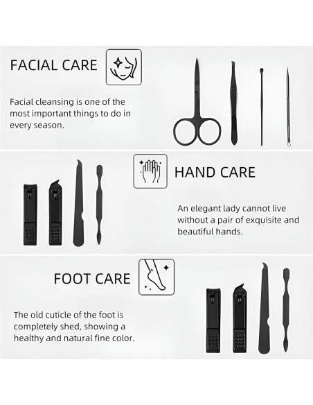 Set de Manicura Profesional 10 Piezas Moreplus con Estuche