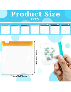 Bolsas de Pastillas Reutilizables Sliverdew 7 Piezas 7.5x7.5cm 2