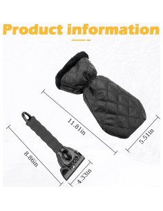 Raspador de Hielo para Auto Osilly con Guante Térmico Negro 2
