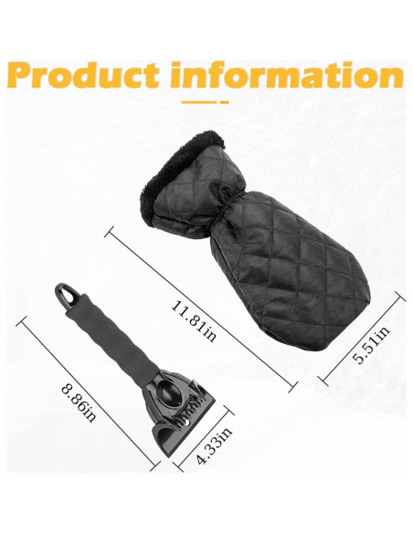 Raspador de Hielo para Auto Osilly con Guante Térmico Negro