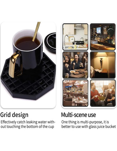 Bandeja de Goteo Octagonal Reunión Feliz 3 Piezas 102x102mm