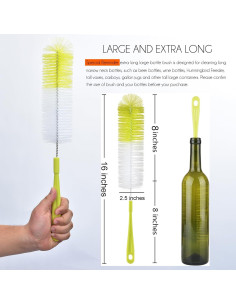 Cepillo Limpiador de Botellas ALINK 42 cm Verde Claro 2