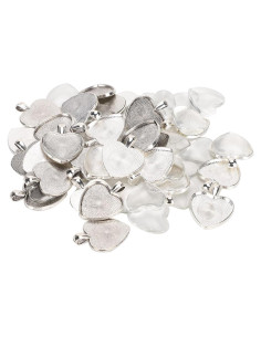Bandejas de Colgante Corazón Plateado Pissente - 60pcs