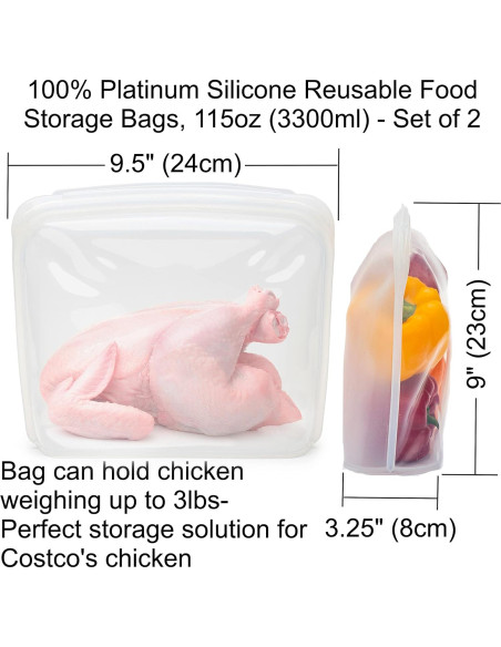 Bolsa de Silicona Reutilizable Elkanah 3300ml 2 Unidades