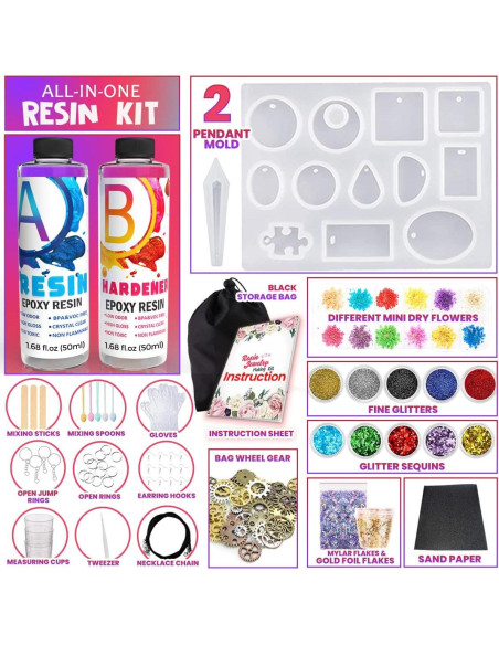 Kit de Joyería de Resina Goody King - 300g, Moldes y Herramientas