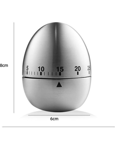 Temporizador de Cocina SLTG2020 Acero Inoxidable Forma Huevo