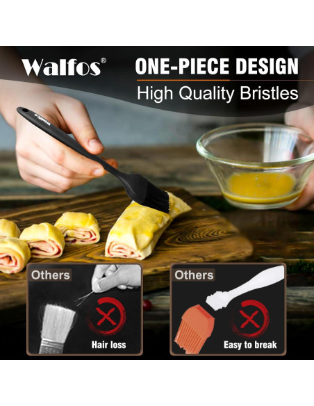Set de Brochas de Silicona Walfos para Basting 2 Pcs Resistente al Calor
