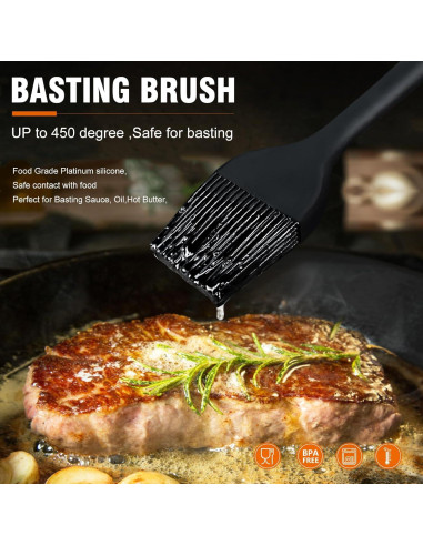 Set de Brochas de Silicona Walfos para Basting 2 Pcs Resistente al Calor