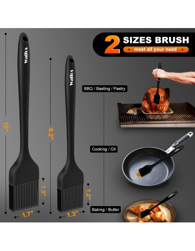 Set de Brochas de Silicona Walfos para Basting 2 Pcs Resistente al Calor
